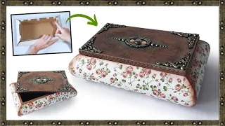 How to make VINTAGE BOX FLORAL style | DIY cardboard art