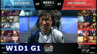 Team Liquid vs 100 Thieves | Week 1 Day 1 S8 NA LCS Summer 2018 | TL vs 100 W1D1