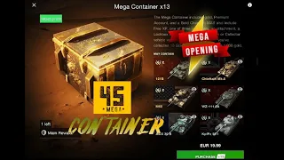 ‼ Wotblitz Opening of 45 mega container and 2 mistery box ‼