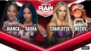 Sasha Bancks vs Charlotte Flair vs Becky Lynch vs Bianca Belair WWE RAW EN Español latino 11 10 2021