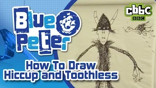 How to draw Hiccup and Toothless from How To Train Your Dragon - CBBC Blue Peter