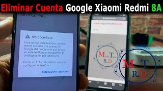 Redmi 8A FRP Bypass Xiaomi M1908C3KI Google Account Bypass eliminar cuenta google Sin Pc miui 10