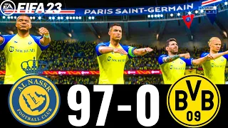 FIFA 23 - MESSI, RONALDO, MBAPPE, NEYMAR, ALL STARS | AL NASSR 97-0 DORTMUND |