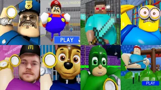 All Games BARRY PRISON RUN 2 Roblox Mario Minecraft Minions Mr Beast Paw Patrol Pj Masks Pokemon