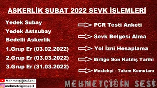 Askerlik Şubat 2022 Sevk İşlemleri | Mehmetçiğin Sesi