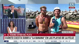 Cuánto cuesta subir a "la banana" en las playas de Mar Del Plata