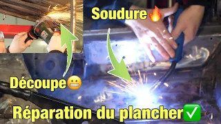 On décape, coupe et ressoude😱le plancher de la R5 Alpine Turbo😅