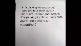 6th Grade Percent Word Problem