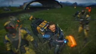 DEATH STRANDING Fighting through a mule camp