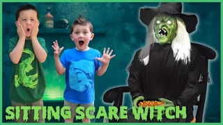 Sitting Scare Witch Spirit Halloween | Unbox Setup Halloween Animatronic | Spirit Throwback Thursday
