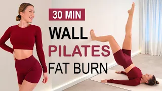 30 Min FAT BURNING WALL PILATES | Full Body, Beginner Friendly, No Repeat, Warm Up + Cool Down
