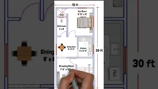 15x30 House Plan || 15x30 House Design || 450 sq ft Ghar Ka Naksha