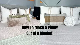 Two Ways To Make a Pillow Out Of a  Blanket | Blanket Knot Ball Fold | Blanket Folding Hacks