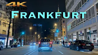 [4K HD] Frankfurt City Night driving tour . Germany 🇩🇪 2022
