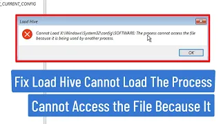 Load Hive Cannot Load The Process Cannot access the file Because it is being Used by Other Process