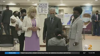 First Lady Jill Biden, Dr. Anthony Fauci Visit Famed Harlem Church