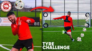 Can Our PROFESSIONAL Footballers Beat The Tyre Challenge?