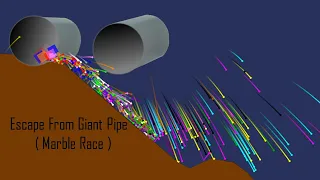 marble race  - - Escape From Giant Pipe  - - Survival Marble Race in Algodoo