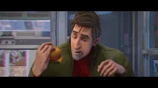 Spider Man Into The Spiderverse but it's just Peter B Parker eating at the burger place