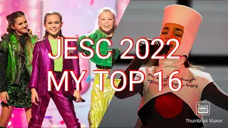 Junior Eurovison 2022-My Top 16(1 year later)