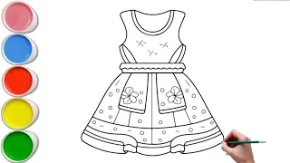 How to draw a baby dress😍 for Kids & Toddler | flower dress drawing easy step || educational video