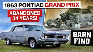 Barn Find! 1963 Pontiac Grand Prix Muscle Car! New Life After Being Abandoned for 34 Years!