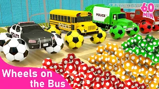 Police Car Lost Color🚓| Fire Truck ,  Wheels on the Bus🚌,☔️Rain, Rain, Go Away! | Baby & Kids Songs🎶