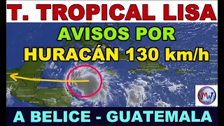 Se espera que LISA sea HURACÁN antes de llegar a Belice