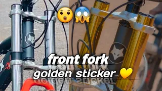 Front fork Golden Sticker 💥❤️‍🔥 | #nevergiveup #viral #cyclestund #mrrider1 #sticker | Mr rider 1