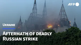 Aftermath of deadly Russian strike on Ukraine's city of Odesa | AFP