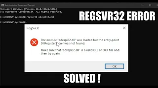 RegSvr32  The Module was Loaded but the Entry-Point dllregisterserver Was Not Found