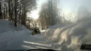 Renault Clio gentle drift while pulling a sled :)