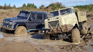 GELENDVAGEN 6x6 vs KRAZ 6x6 off-road ... Comparative test, RC OFFroad