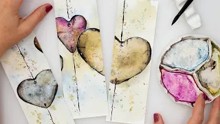 Watercolor bookmarks -  simple watercolor for beginners
