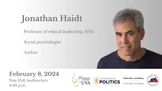 Jonathan Haidt at the University of Virginia
