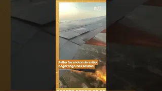 Falha faz motor de avião pegar fogo nas alturas #Shorts