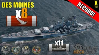 Des Moines 8 Kills & 127k Damage | World of Warships Gameplay