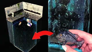 How To Make a Piranha in Swimming Pool Diorama | Thalassophobia | Fear | Epoxy Resin