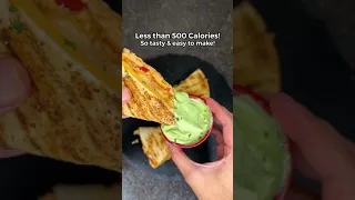 High Protein Cheesy Chicken Quesadilla Only 487 CALS with 53g protein!