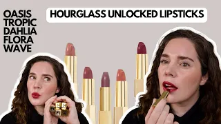 HOURGLASS UNLOCKED SATIN CRÈME LIPSTICKS || Application + Review