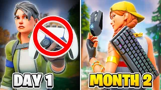 2 MONTH Fortnite Keyboard and Mouse Progression! (Controller to KBM) + Handcam