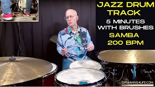 Drum Brushes Backing Track - Samba Drum Groove 200 BPM