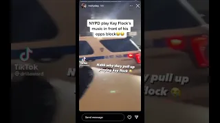 COPS PLAYING KAY FLOCK AT HIS OPPS BLOCK 😭 #nydrill #drill #kayflock #shorts