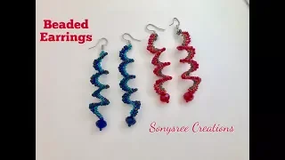 Spiral Beaded Earrings..Super Easy Tutorial 💞