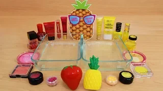 Strawberry vs Pineapple Mixing Makeup Eyeshadow Into Slime Special Series 195 Satisfying Slime Video