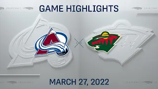 NHL Highlights | Avalanche vs. Wild - Mar. 27, 2022