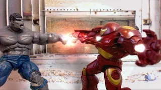 Avengers HulkBuster vs Hulk - Ironman Stop Motion Action Movie Video (Part 1) w Action Figures