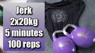 Kettlebell Jerk 2x20kg - 5 minutes - 100 reps