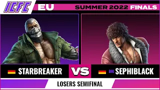 Starbreaker (Bryan) vs. Sephiblack (Miguel) Losers Semifinal - ICFC EU Tekken 7 Summer 2022 Finals