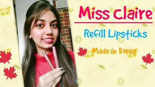 Miss Claire refill Lipsticks // Lipstick Series#4 #shorts#youtubeshorts#missclairelipsticks#nudes